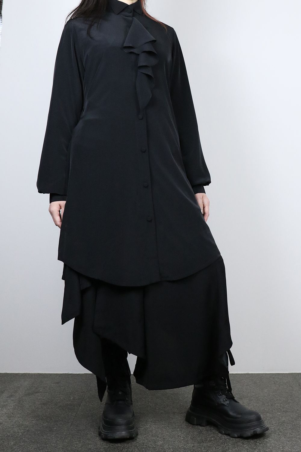 Recycle Decine Single Frill Shirt / リサイクル デシン シングル フリル シャツ