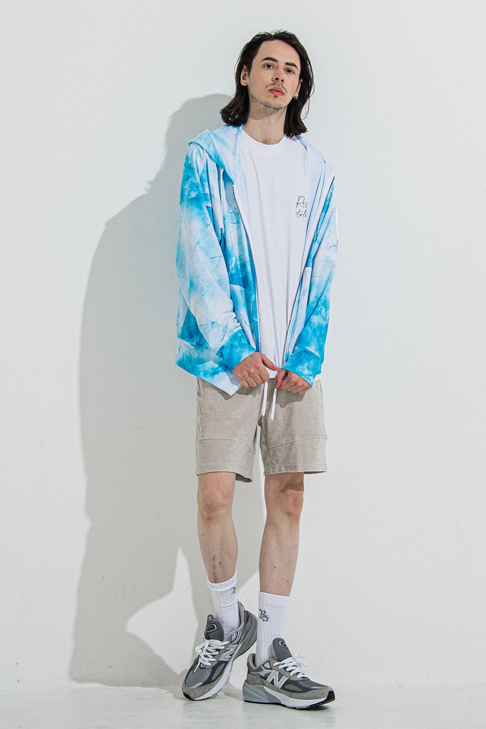 RASH OVER ZIPUP HOODIE / オーバーサイズ ジップアップ ラッシュガード パーカー