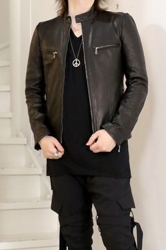 【COSTUME LINE】Eco Leather Single Riders Jacket / エコレザー シングルライダース ジャケット（刺繍なし）