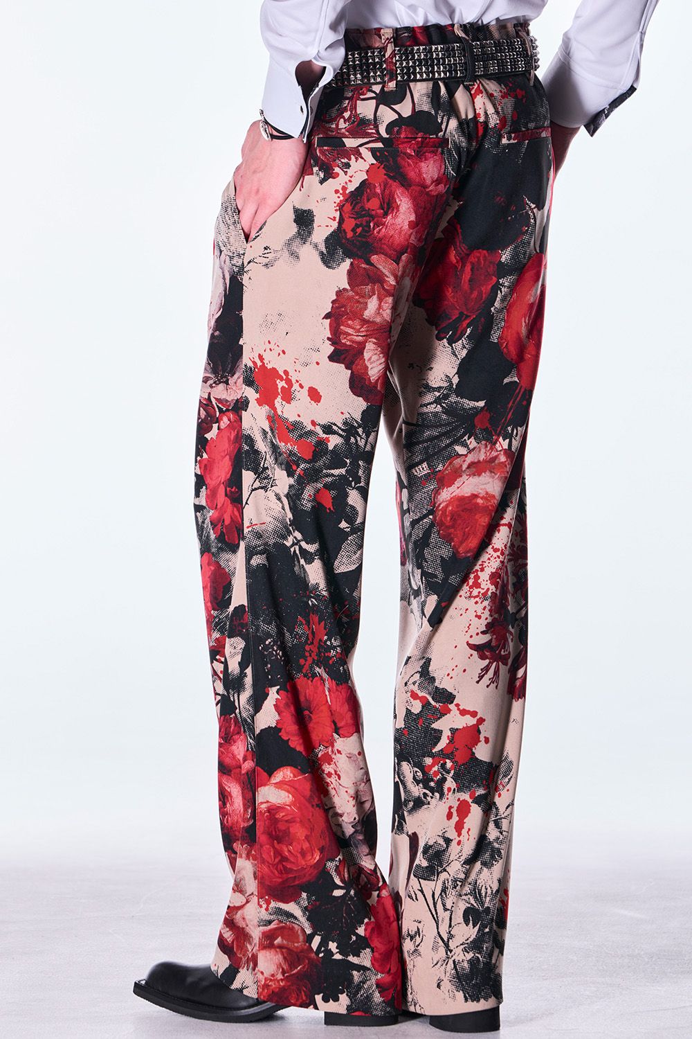 Beige Flora Wide Slacks / ベージュ フローラ ワイド スラックス