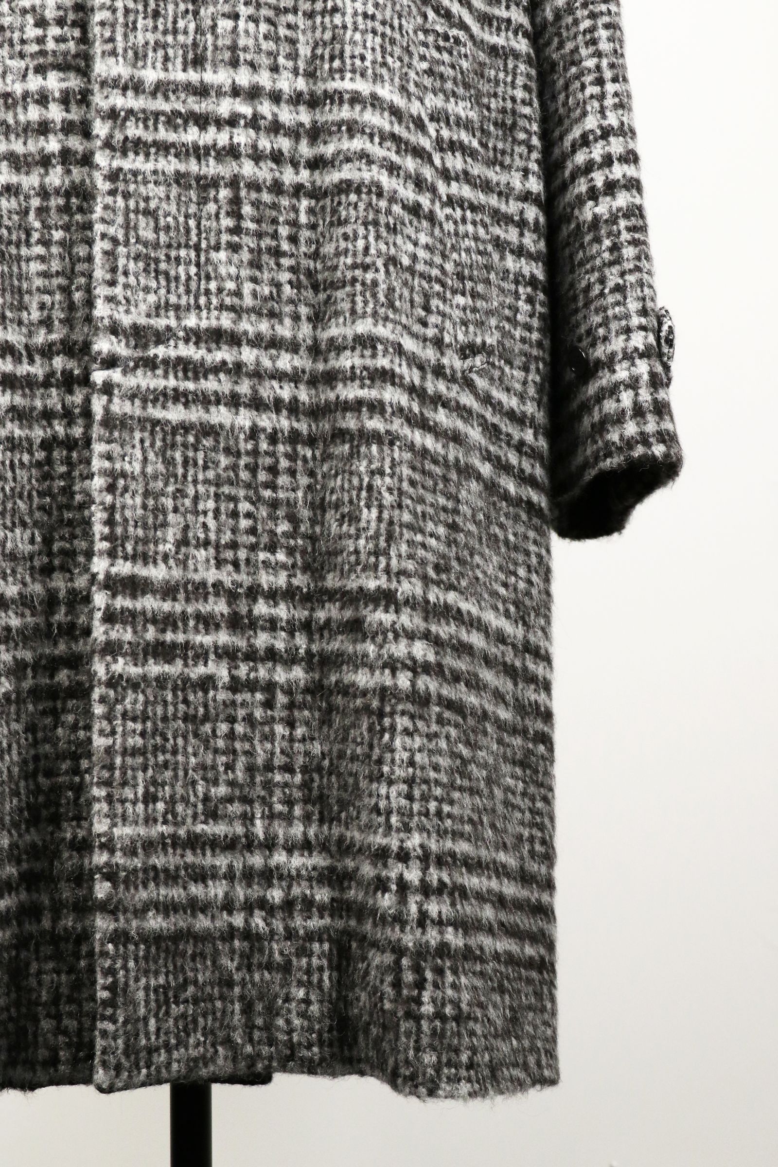 ALPACA SHAGGY PLAID WALK ABOUT COAT / アルパカシャギープレイド ウォークアバウトコート