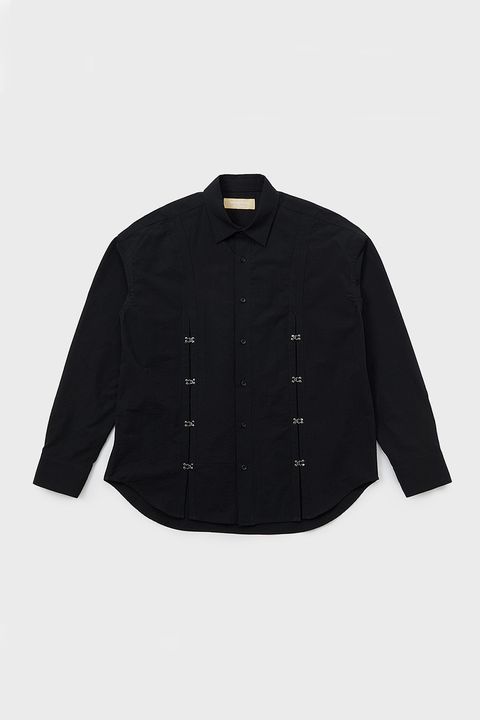 Tonbi hooks detail shirt / トンビホック ディテール シャツ