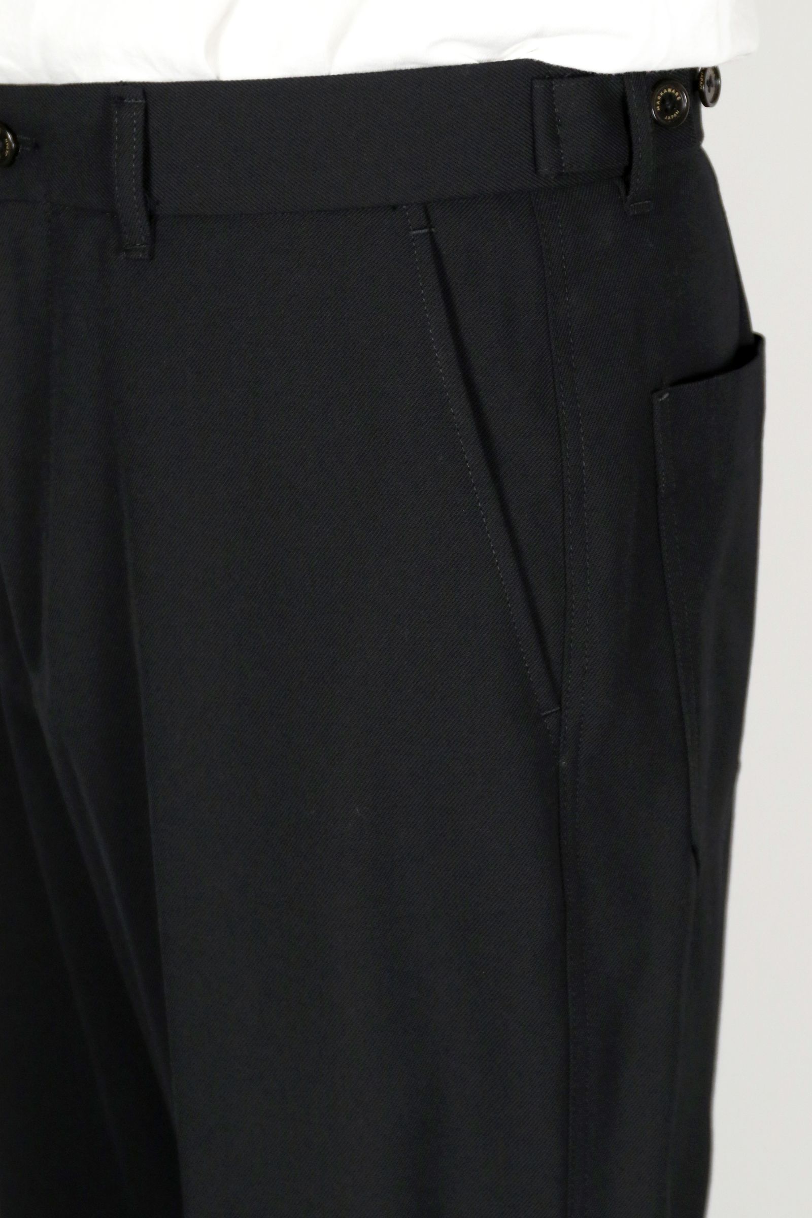 ORGANIC WOOL SURVIVAL CLOTH WIDE CARPENTER TROUSERS / オーガニック ウール サバイバルクロス ワイド カーペンター トラウザーズ