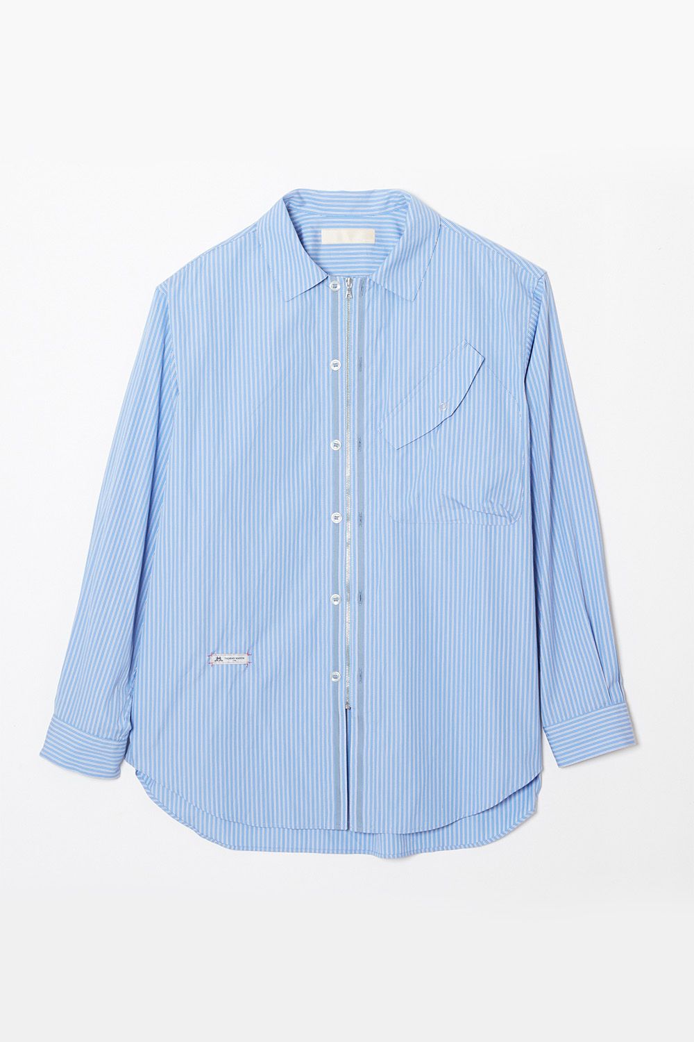 Stripe zip-up 2way shirt  / ストライプ ジップアップ 2ウェイ シャツ