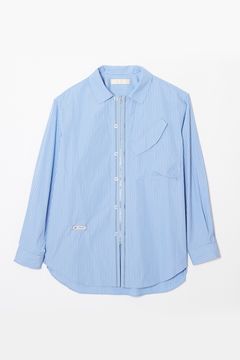 Stripe zip-up 2way shirt  / ストライプ ジップアップ 2ウェイ シャツ