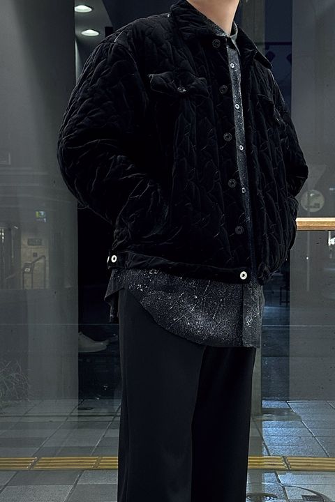 meagratia Velour quilting Blouson Style