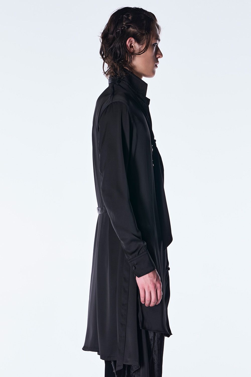 Vintage Satin Stand Collar Shirt / ヴィンテージ サテン スタンドカラー シャツ