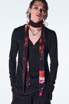 Goth Flora Suede Satin Stole / ゴス フローラ スエード サテン ストール
