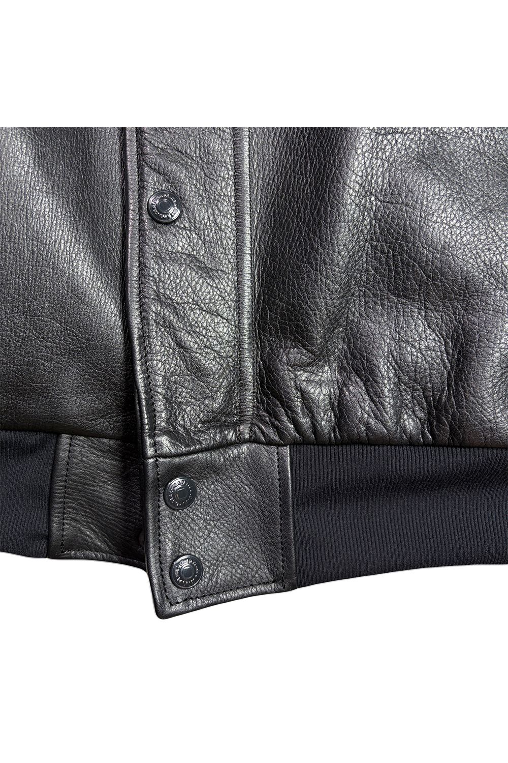 COW LEATHER RIB JKT / カウレザー リブ ジャケット スタジャン