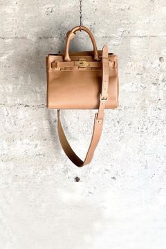 TOTE(SS) BEIGE × GOLD METAL - SMOOTH LEATHER