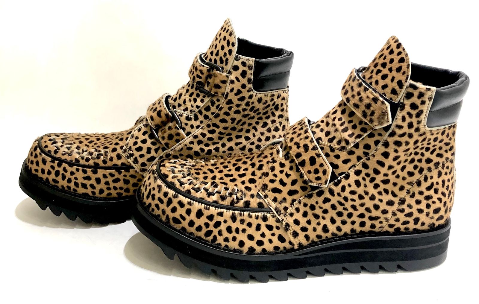 kiryuyrik - Cheetah Hair Calf Velcro Boots / チーター