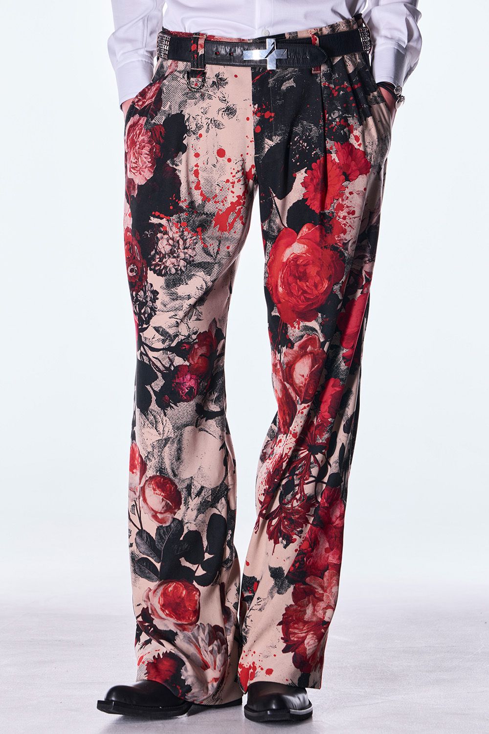 Beige Flora Wide Slacks / ベージュ フローラ ワイド スラックス