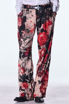 Beige Flora Wide Slacks / ベージュ フローラ ワイド スラックス