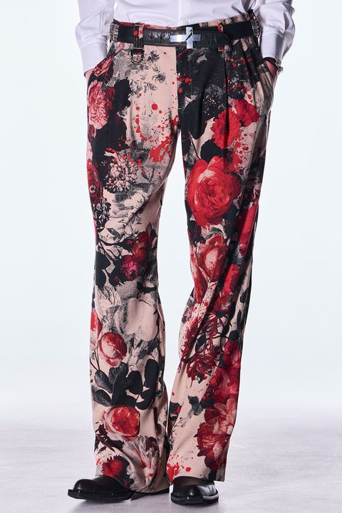 Beige Flora Wide Slacks / ベージュ フローラ ワイド スラックス