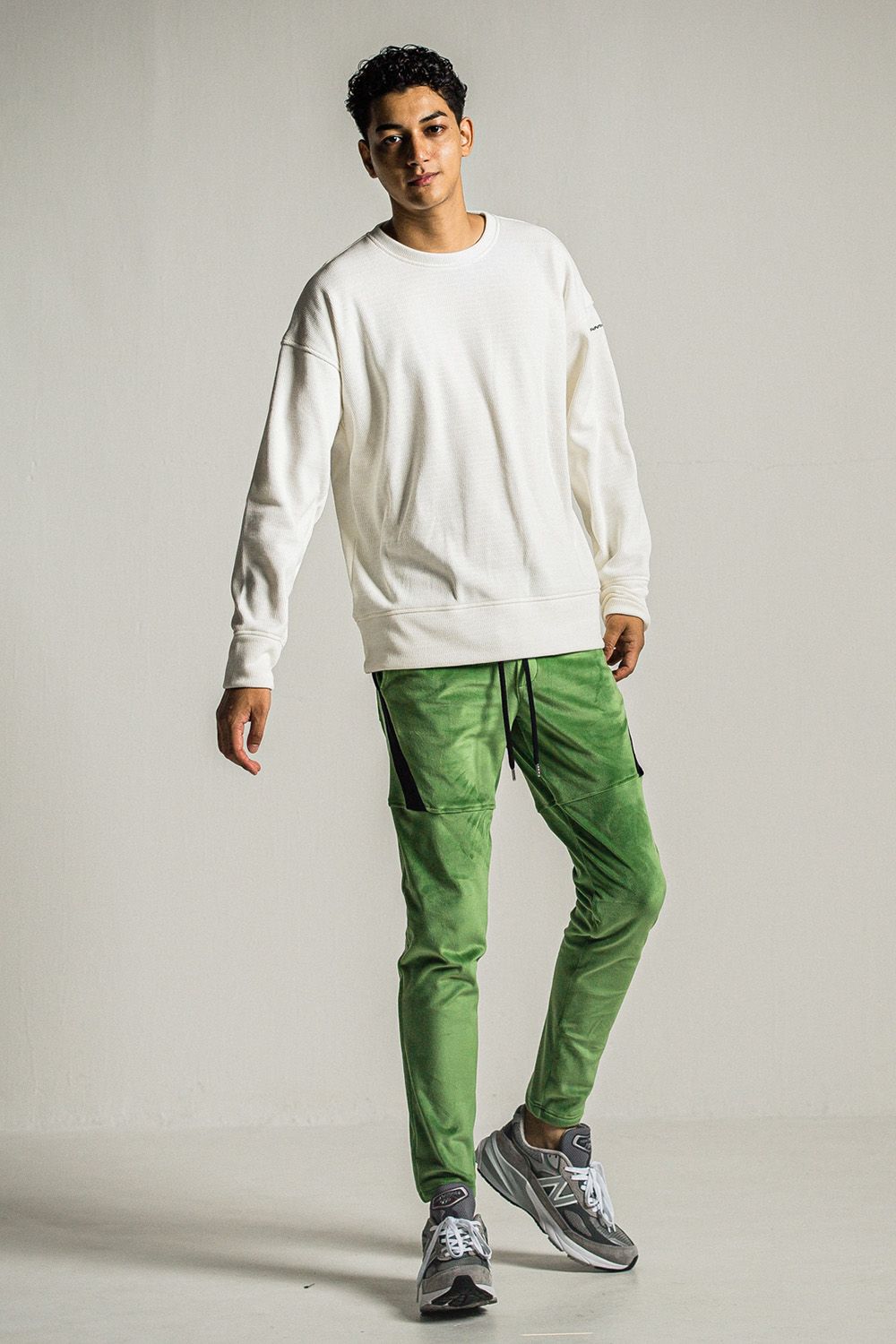 VELOURS FLEECE THERMAL LOOSE TRAINER / ベロア フリース サーマル ルーズ トレーナー