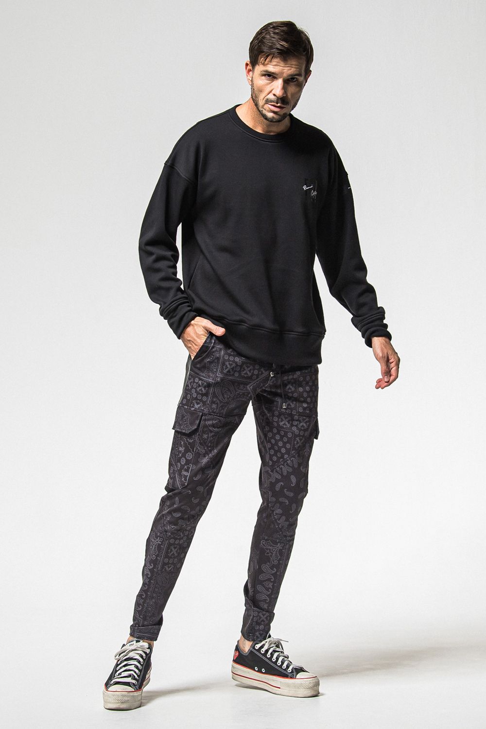 FRIDAY STANDARD LOGO VELOURS FLEECE TRINER / FRIDAYコラボ スタンダードロゴ 裏ベロアフリーストレーナー