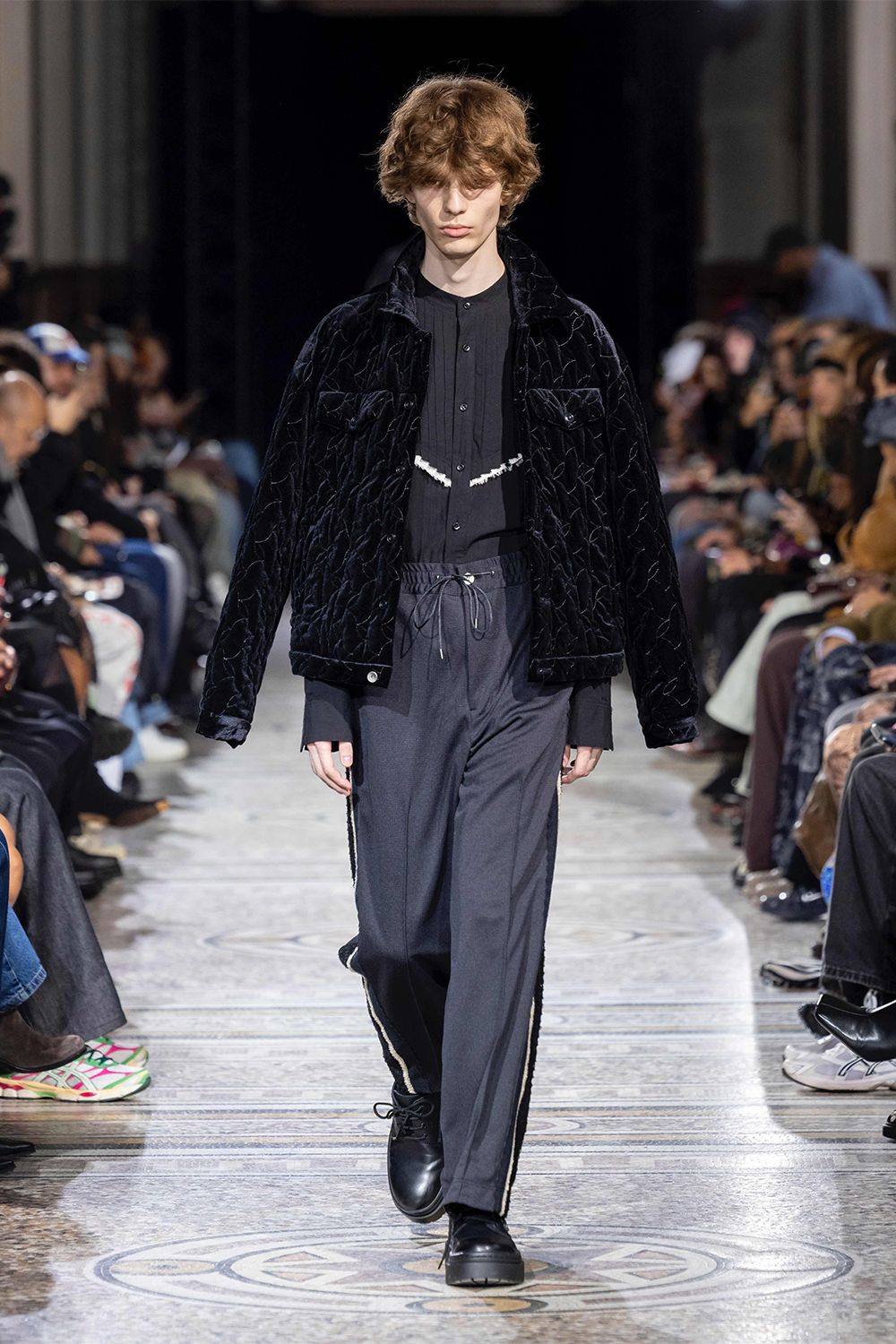 Tape embroidery track PT / テープ エンブロイダリー トラック パンツ