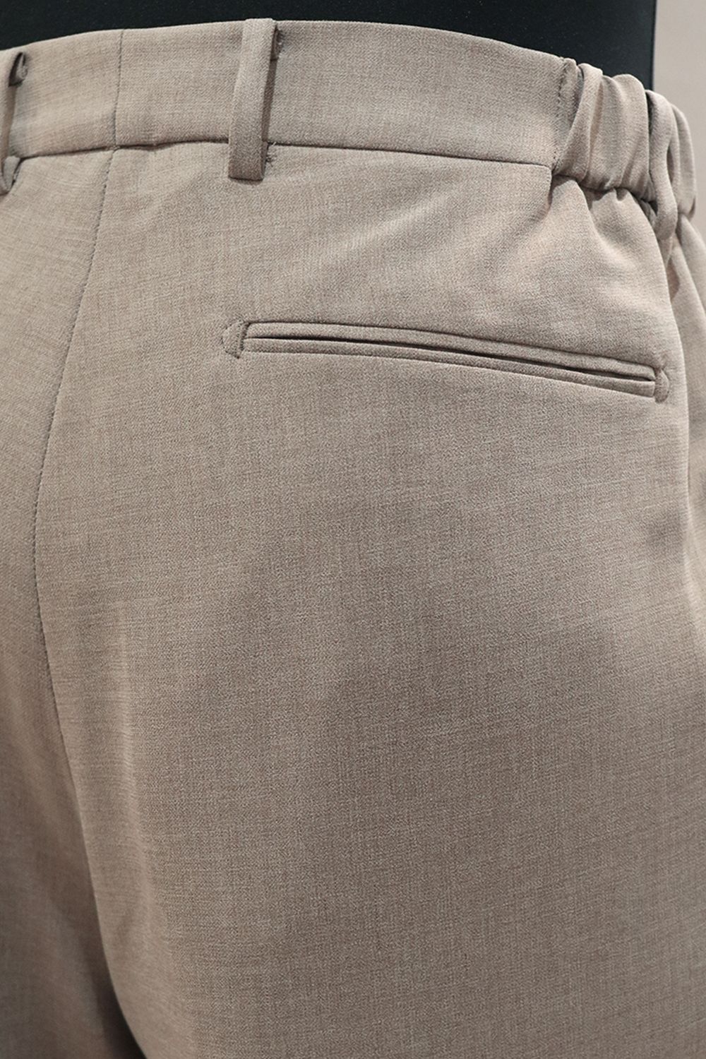 MELANGE TWILL SHIRRING TROUSERS / メランジ ツイル シャーリング トラウザーズ