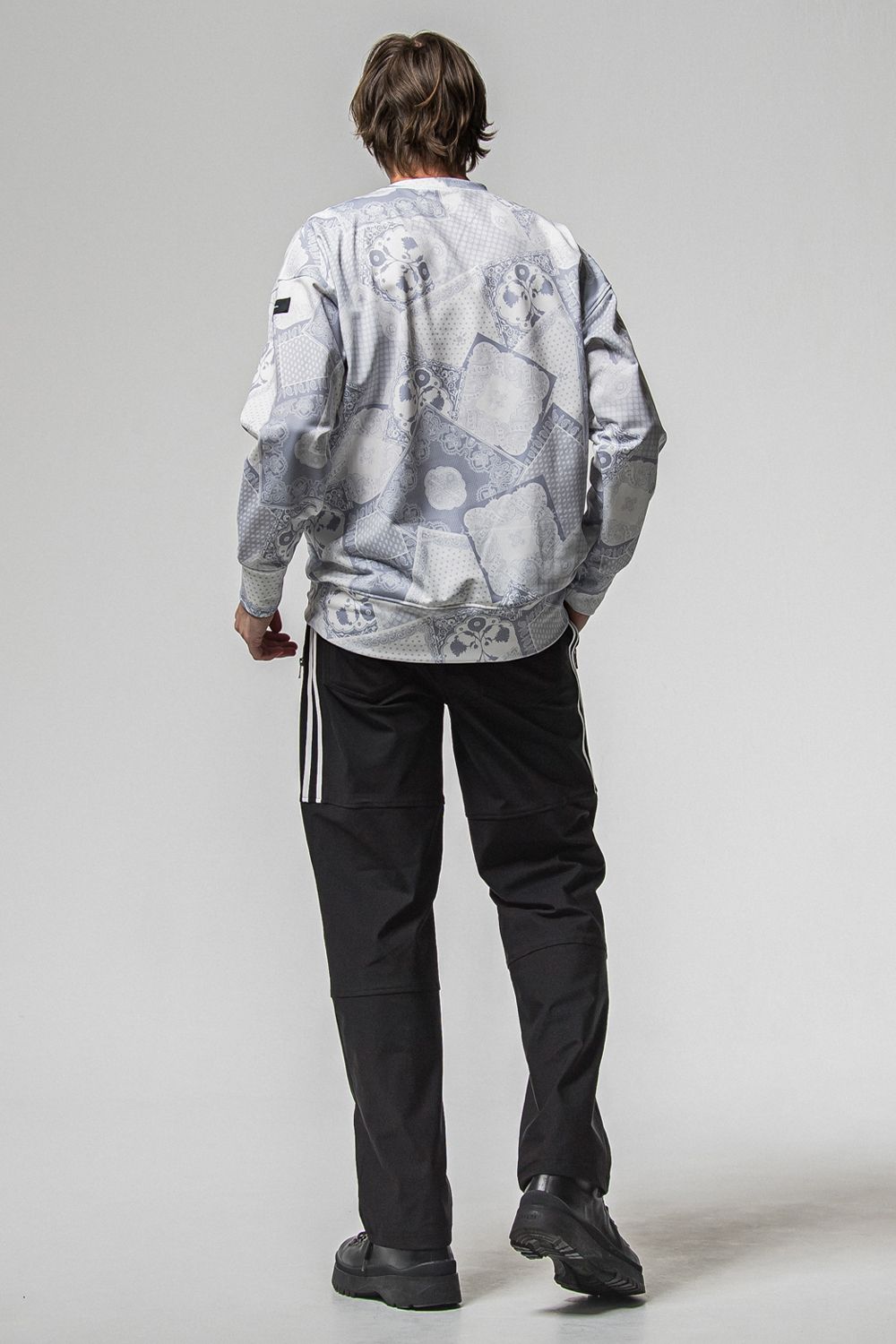 PAISLEY BACK FLEECE DROP TRAINER / 裏起毛 ペイズリー柄 ルーズトレーナー