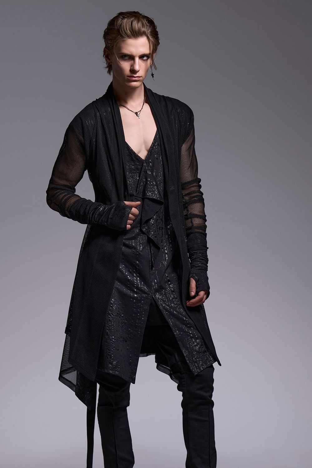 Mesh Dolman Sleeve Cardigan / メッシュ ドルマンスリーブ カーディガン