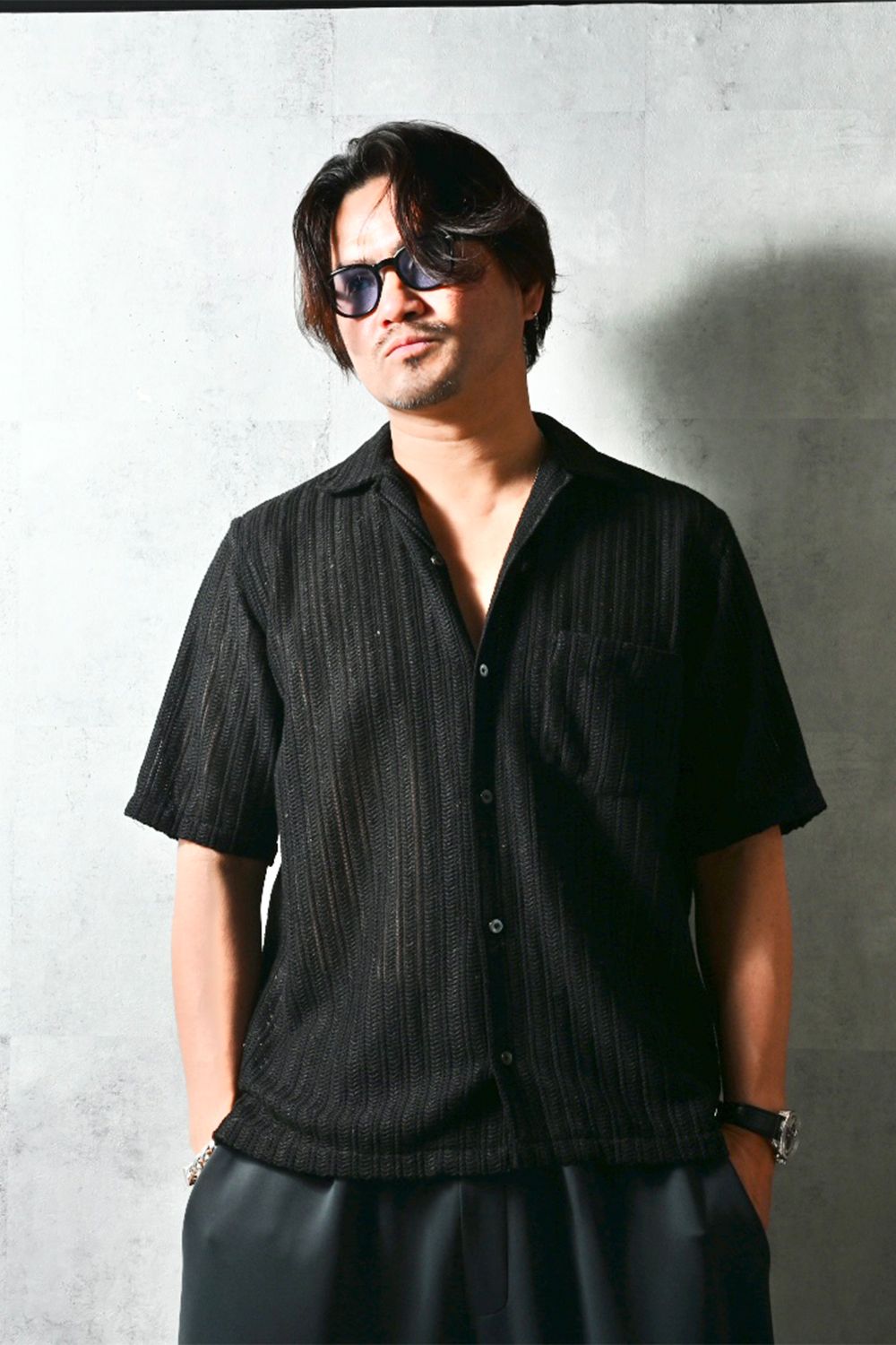 russel shirts / ラッセル織り オープンカラーシャツ