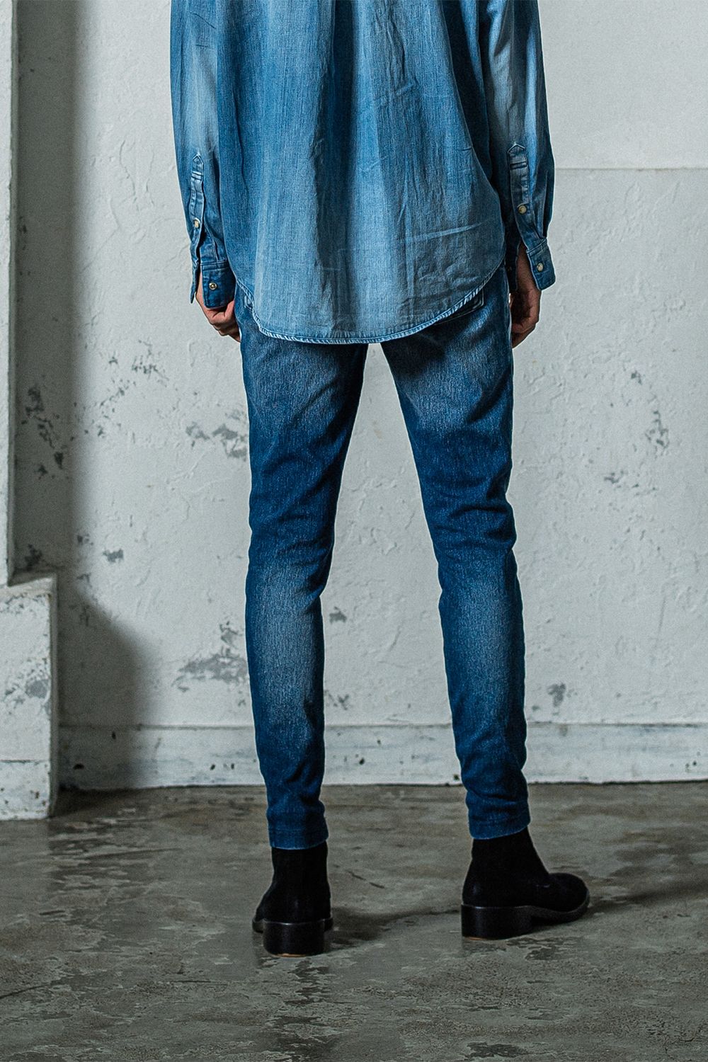 EX DENIM JERSEY EDGE PT / デニム ジャージ エッジ ラインパンツ