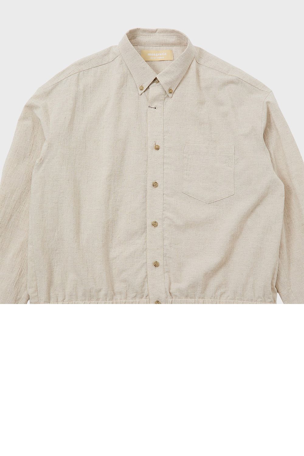 Cotton linen short length shirt / コットン リネン ショートレングス シャツ
