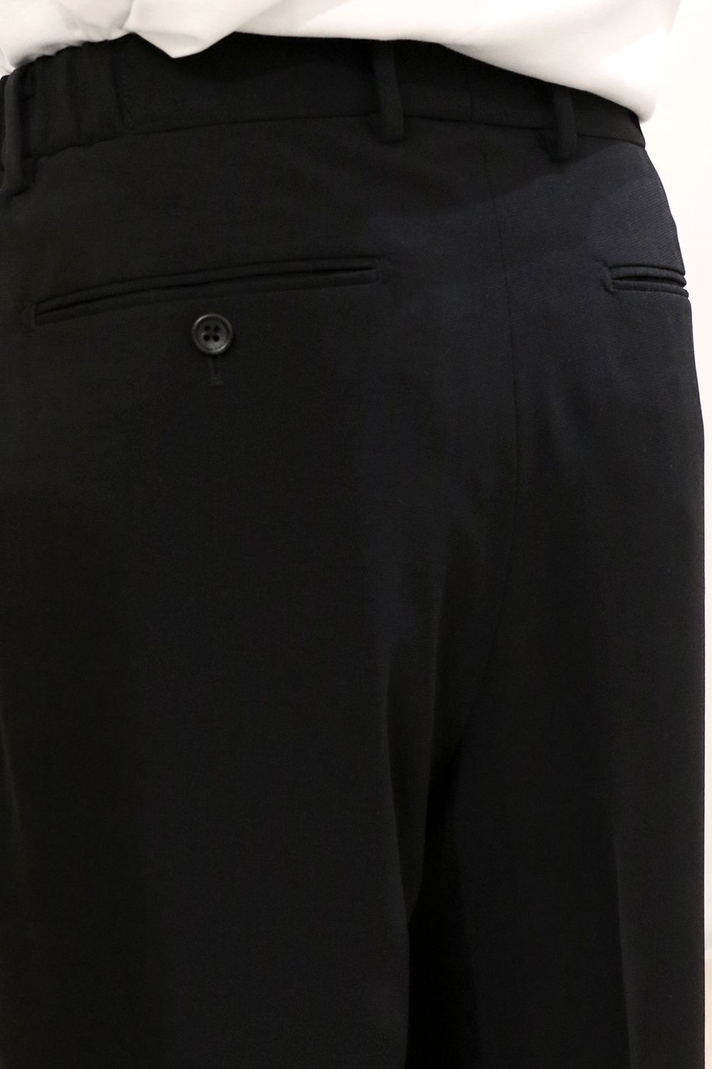 MELANGE TWILL SHIRRING TROUSERS / メランジ ツイル シャーリング トラウザーズ