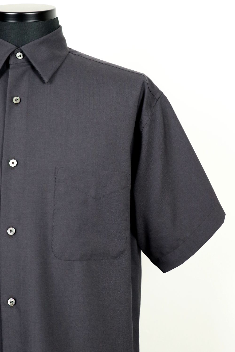 ORGANIC WOOL 2/80 TROPICAL COMFORT FIT SHIRT S/S / オーガニック ウール トロピカル コンフォートフィット ショートスリーブ シャツ