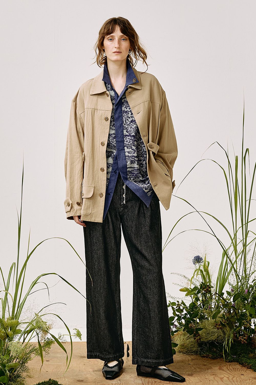 Cut jacquard sheer S/S shirt / カットジャガード シアー ショートスリーブ シャツ