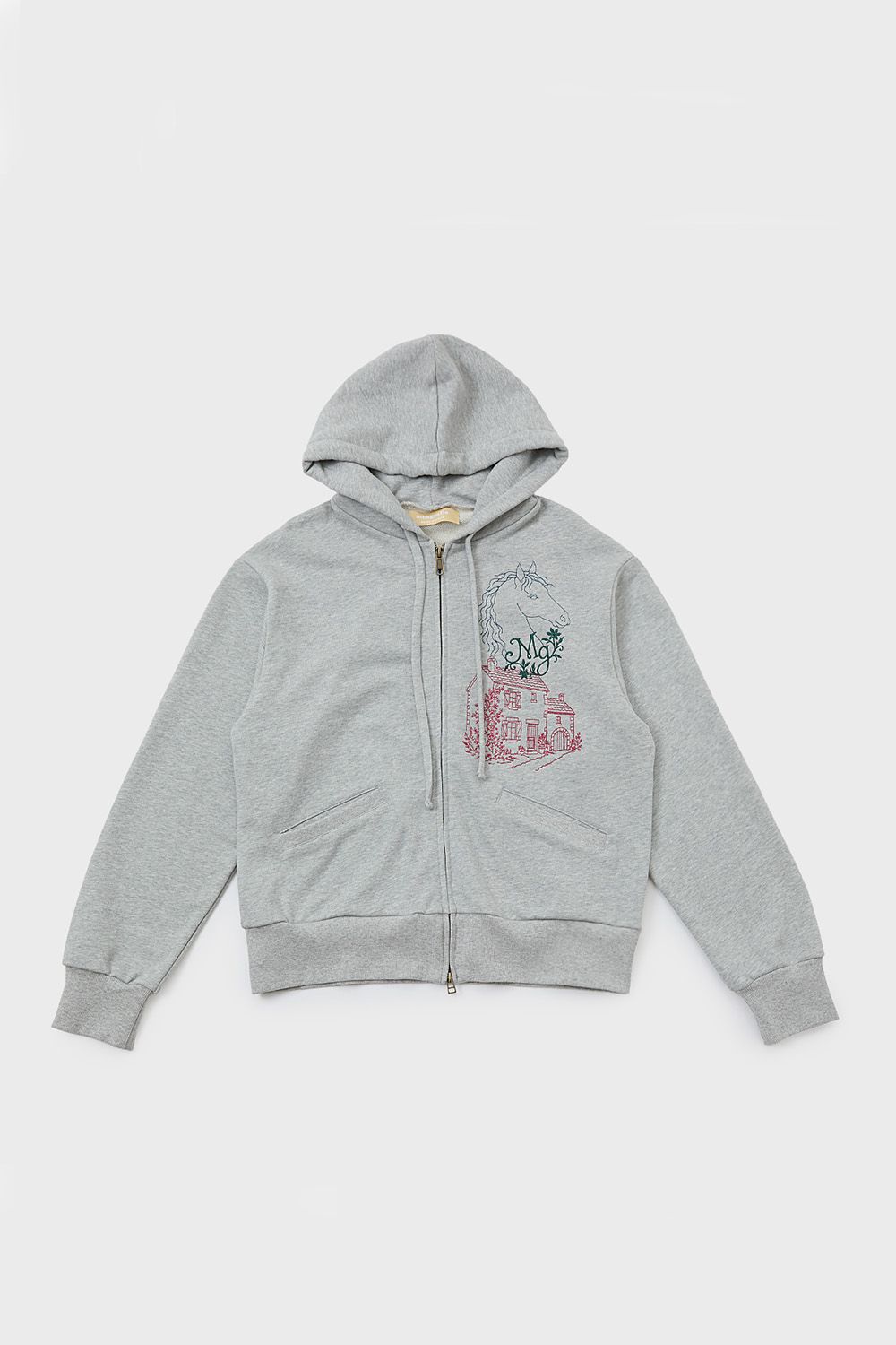 Embroidery zip-up hoodie / エンブロイダリー ジップアップ フーディー