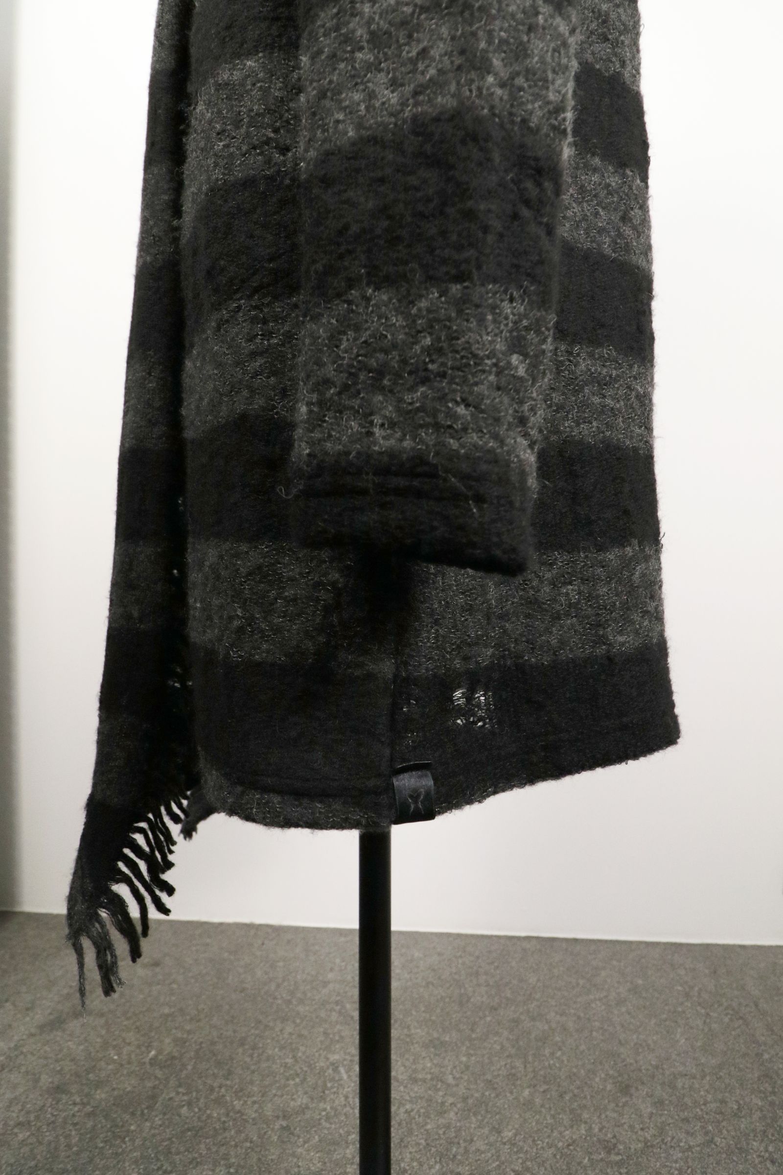 Damage Border Shawl Cardigan / ダメージボーダー ニット ショール カーディガン