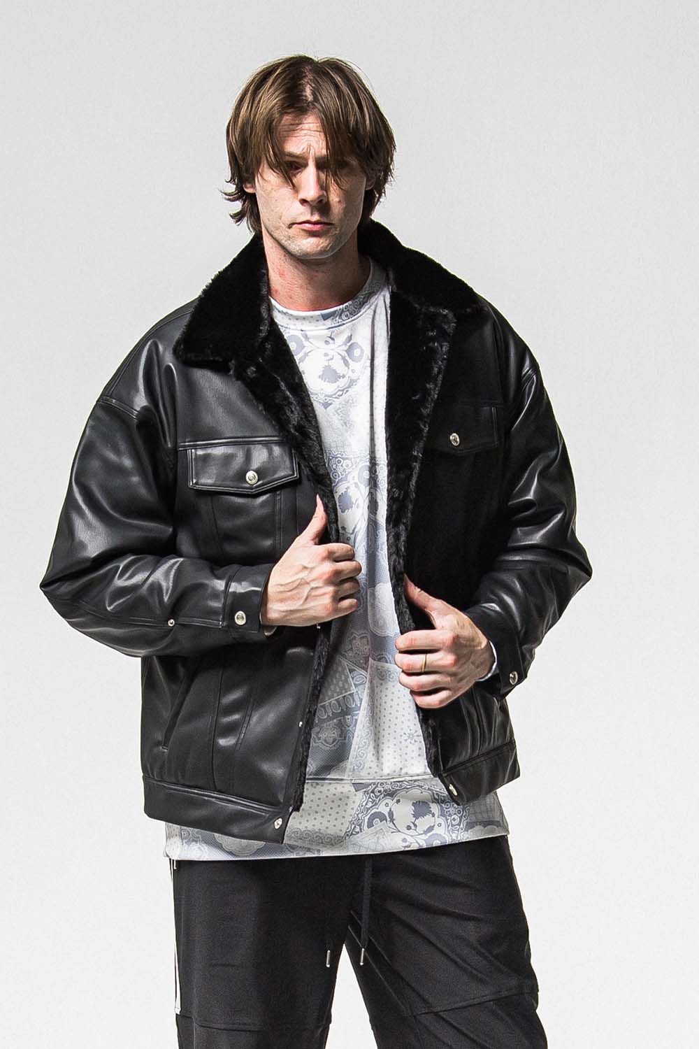 LEATHER FUR OVER G  / レザー ファー オーバー Gジャン