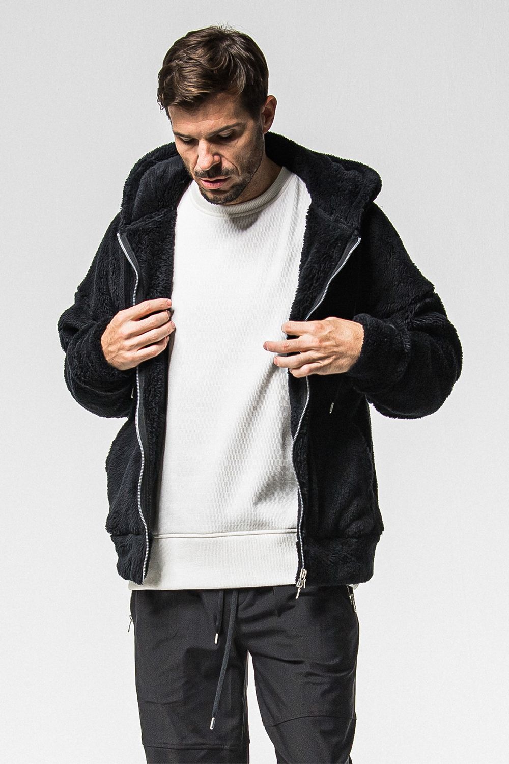 BOA ZIP LOOSE HOODIE / ボア ジップ ルーズ フーディ