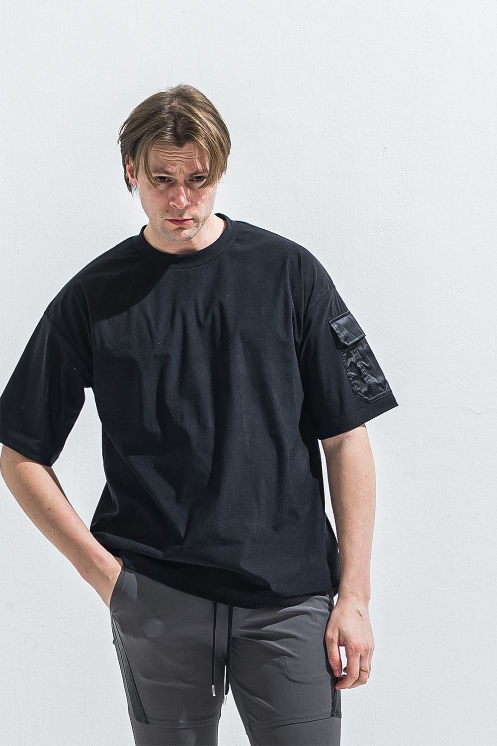 MILITARY POCKET NYLON OVER TEE / ミリタリー ポケット ナイロン オーバー Tシャツ