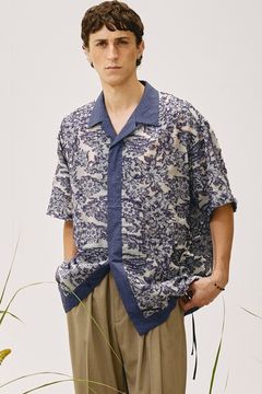 Cut jacquard sheer S/S shirt / カットジャガード シアー ショートスリーブ シャツ