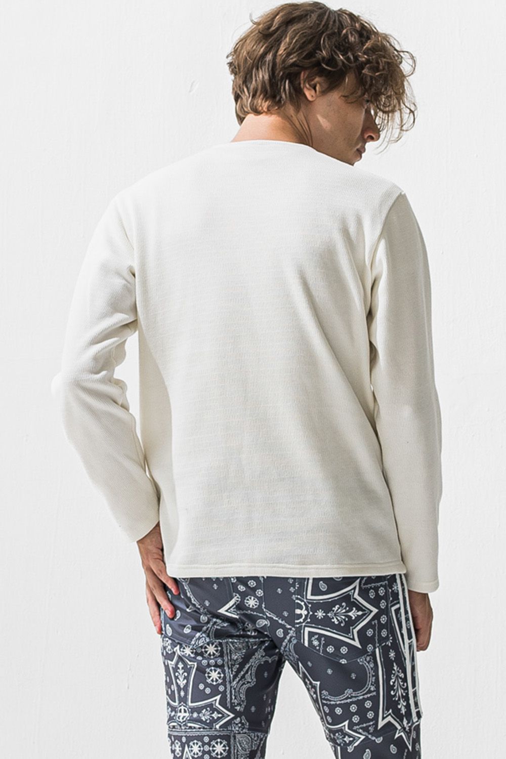 VELOURS FLEECE THERMAL HENRY / 裏起毛 ベロア フリース サーマル ヘンリーネック
