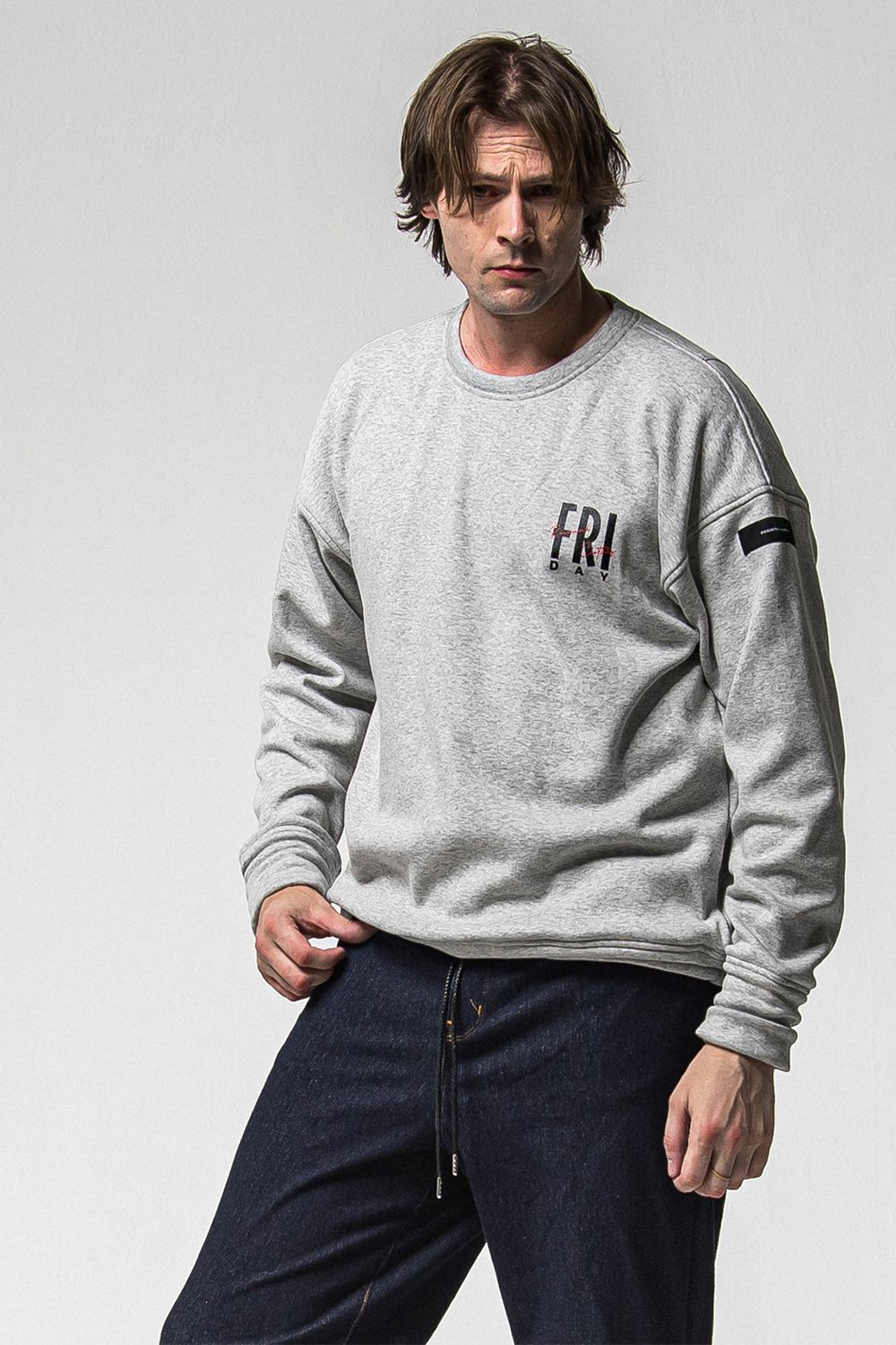 FRIDAY STANDARD LOGO VELOURS FLEECE TRINER / FRIDAYコラボ スタンダードロゴ 裏ベロアフリーストレーナー