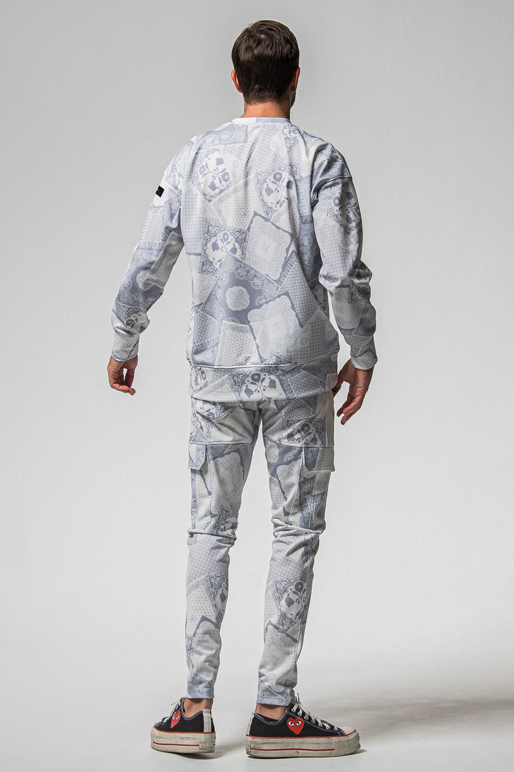 PAISLEY BACK FLEECE DROP TRAINER / 裏起毛 ペイズリー柄 ルーズトレーナー