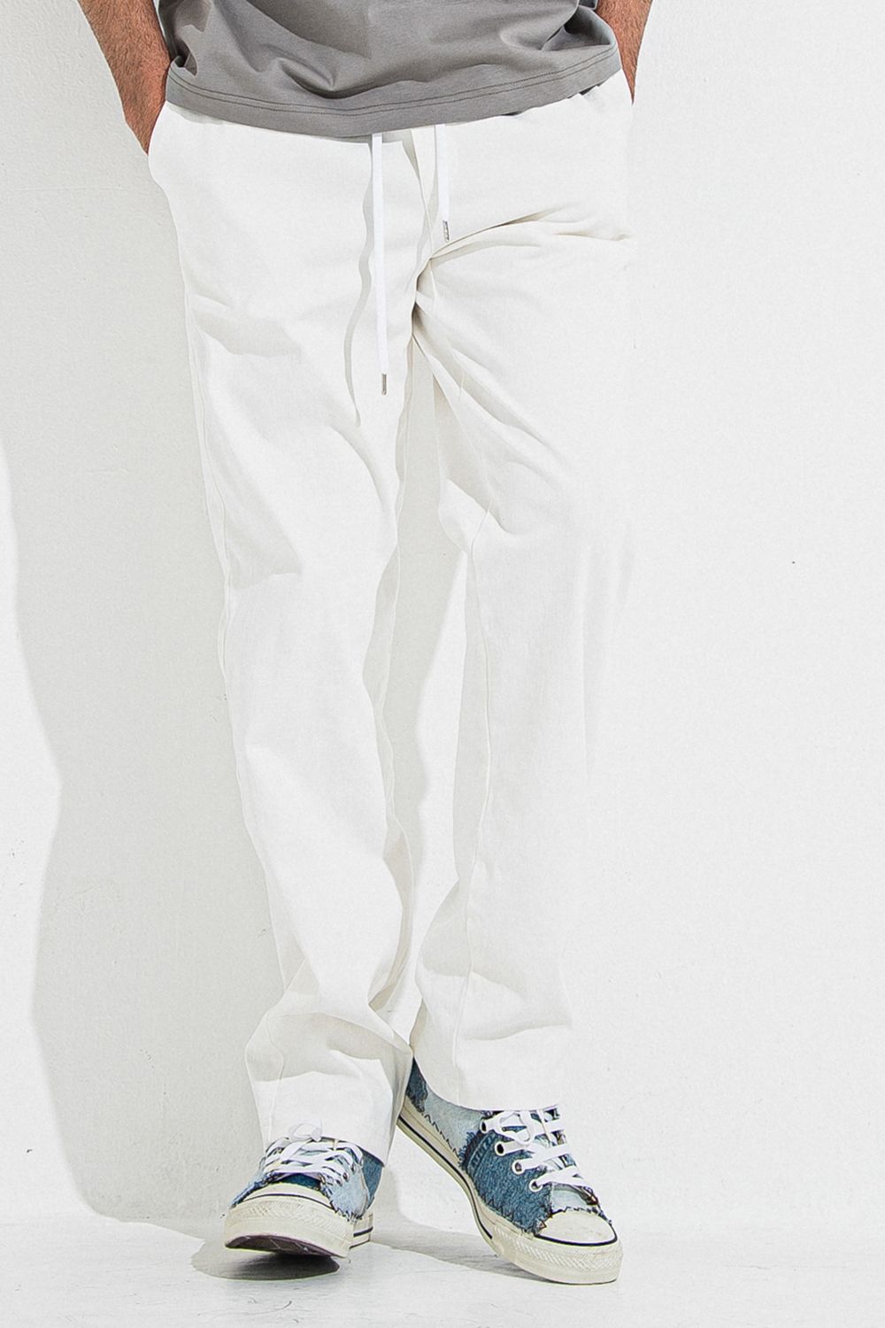 DENIM JERSEY WIDE PT / デニム ジャージ ワイド パンツ