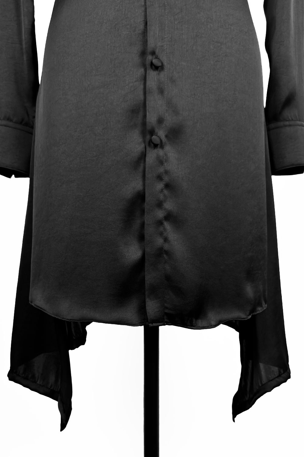 Vintage Satin Stand Collar Flare Shirt / ヴィンテージサテン スタンドカラーフレアシャツ