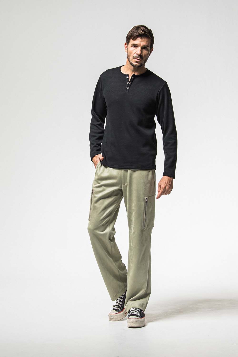 VELOURS FLEECE THERMAL HENRY / ベロア フリース サーマル ヘンリーネック