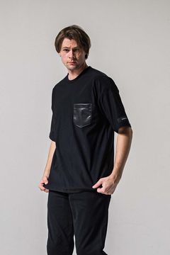 LEATHER POCKET OVER NYLON T / レザーポケット オーバー ナイロン Tシャツ