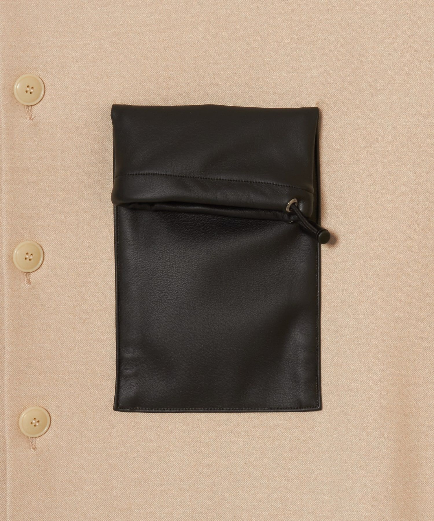 Eco leather pocket SH / エコレザー ポケット シャツ