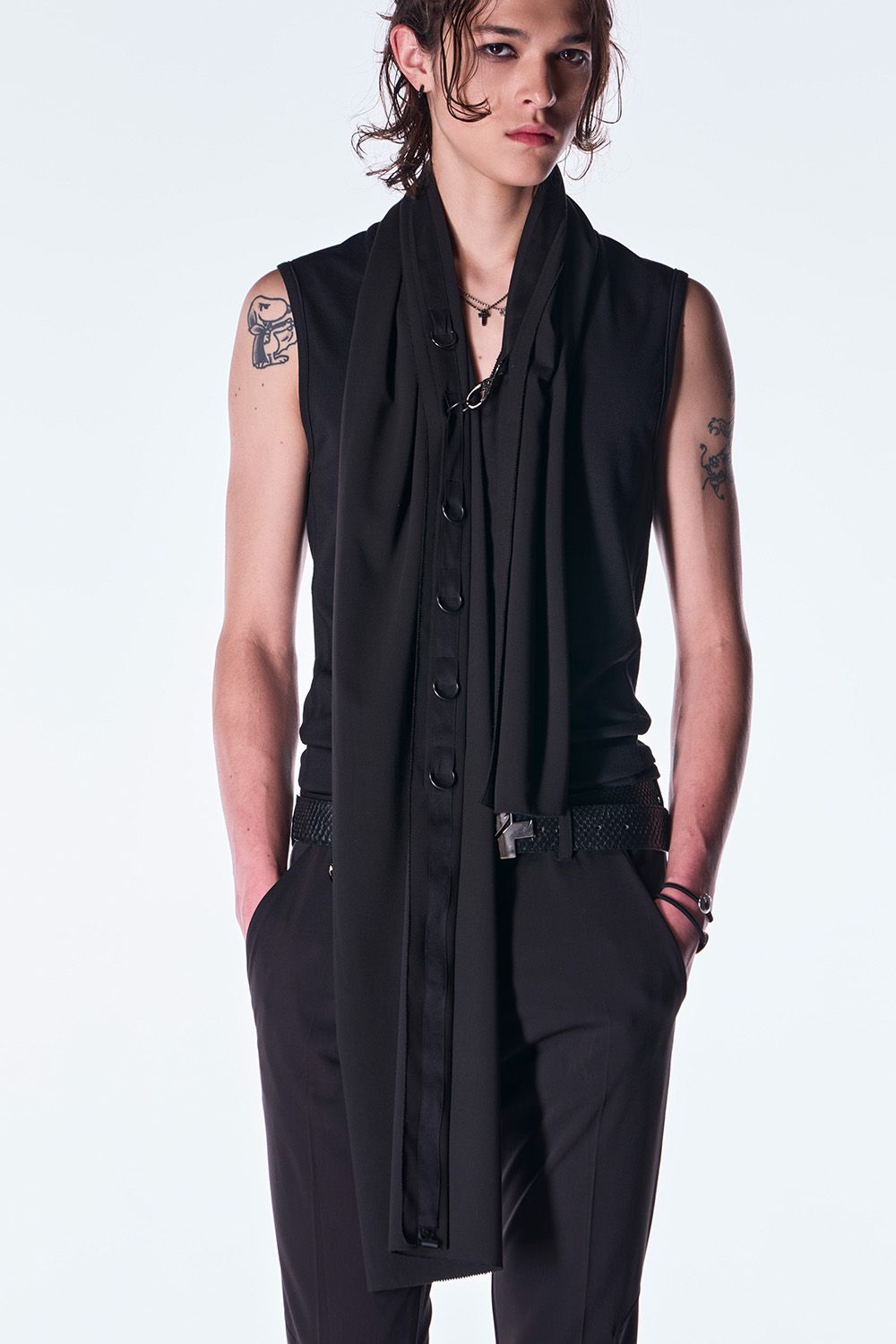 PE Gabardine Hip Hung Muffler / ポリエステル ギャバジン ヒップハング マフラー