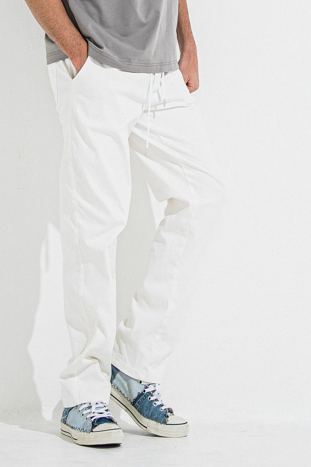 DENIM JERSEY WIDE PT / デニム ジャージ ワイド パンツ