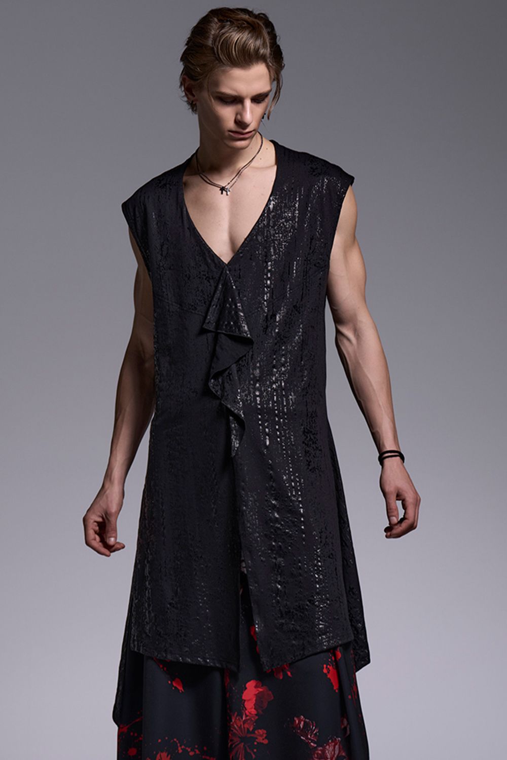 HAKU-BEATENJIKU Flare Long Tank Top / 箔ベア天竺 フレア ロングタンクトップ