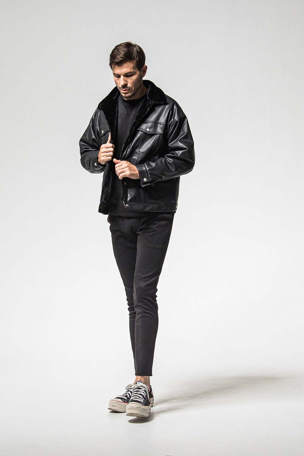 LEATHER FUR OVER G  / レザー ファー オーバー Gジャン
