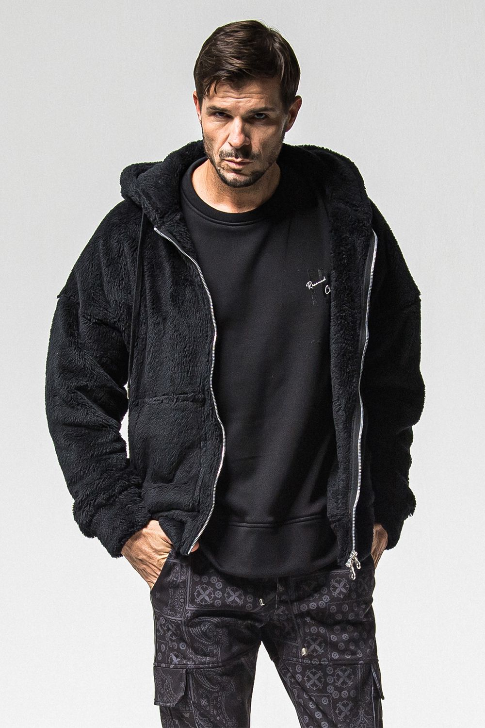 BOA ZIP LOOSE HOODIE / ボア ジップ ルーズ フーディ