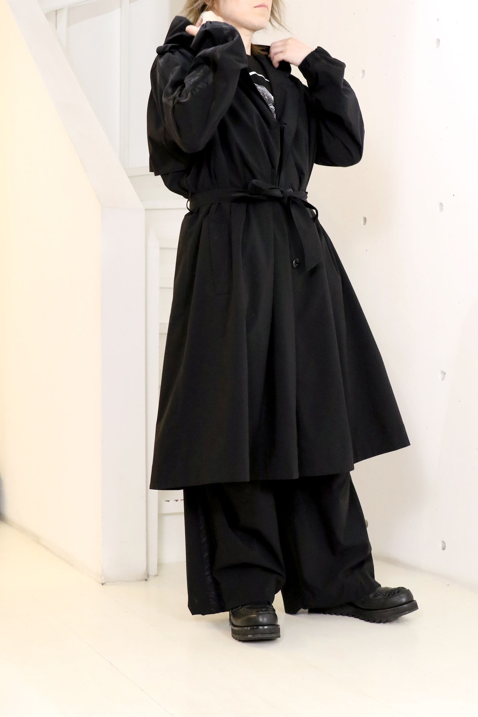 Sustainable Tuffeta Line Big Silhouette Hoodie / ライン ビッグシルエット フーディー